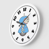 リトルブルーロボット時計 ラージ壁時計 (傾斜)