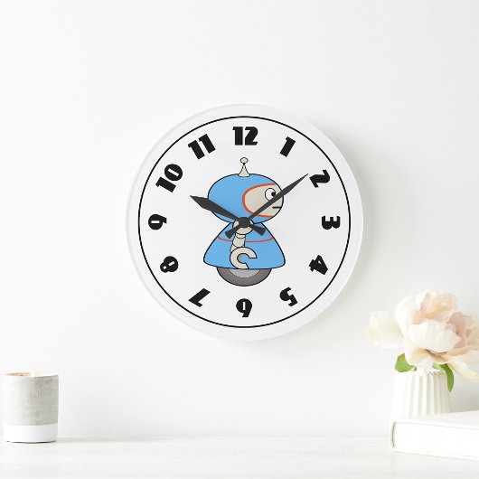 リトルブルーロボット時計 ラージ壁時計
