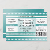 リトルブルー卒業パーティー入学チケット 招待状 (正面/裏面)