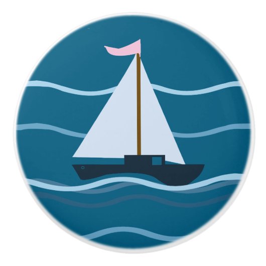 リトルブルー帆船 セラミックノブ (正面)