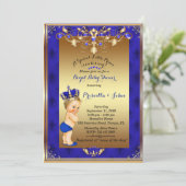 リトルブロンドプリンスベビーシャワー招待状、海軍 招待状 (スタンド正面)