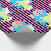 リトルブロンド女性のカーボーイと馬任意の場合 ラッピングペーパー (角)