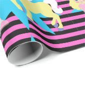 リトルブロンド女性のカーボーイと馬任意の場合 ラッピングペーパー (ロールコーナー)