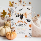 リトルブーくんがもうすぐ生まれるよ！男の子の洗濯物ラインのベビーシャワー 招待状