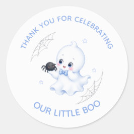 リトルブーのおばけ | ブルーハロウィンベイビーシャワー ラウンドシール