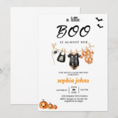 リトルブーのハロウィンベビーシャワークロス 招待状 (正面/裏面)