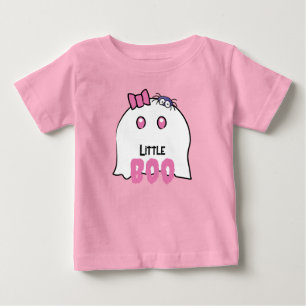 リトルブーガールファーストハロウィーンかわいい幽霊ファミリー ベビーTシャツ