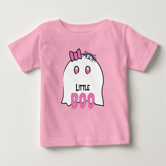 リトルブーガールファーストハロウィーンかわいい幽霊ファミリー ベビーTシャツ (正面)