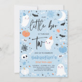 リトルブーキュートブルー幽霊2nd誕生日パーティー 招待状 (正面)