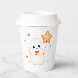 リトルブーゴースト | オレンジ色のハロウィンベビーシャワー 紙コップ