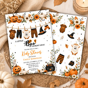 リトルブーハロウィンベビーシャワーの物干しロープ 招待状