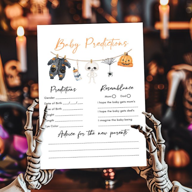 リトルブーハロウィン洗濯ロープ赤ちゃんの予言 (Ghost Clothesline Baby Shower  Baby Predictions Game)