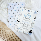 リトルブーハロウィーンブルー幽霊ベビーシャワー 招待状