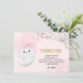 リトルブーハロウィーン幽霊ガールベイビーシャワー サンキューカード (スタンド正面)