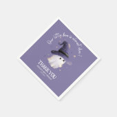 リトルブーハロウィーン幽霊紫ベビーシャワー スタンダードカクテルナプキン (角)
