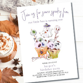 リトルブーハローウィンパーティフード1st誕生日 招待状