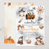 リトルブーベイビーシャワーの感謝の品 招待状 (正面/裏面)