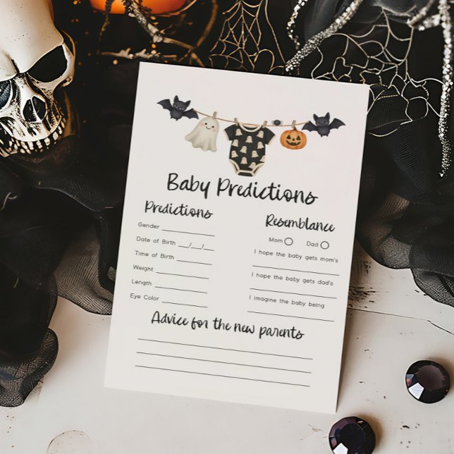リトルブーベビーの洗濯物おむつ当てゲーム (A Little Boo Halloween Baby Clothes Baby Shower Predictions Game)