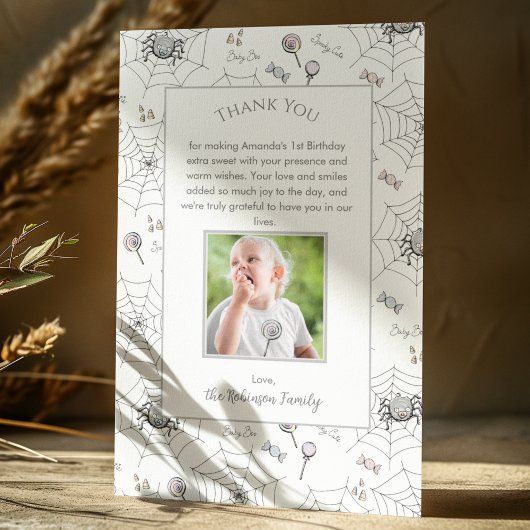 リトルブーベビーハロウィンスパイダーズサンキューカード サンキューカード