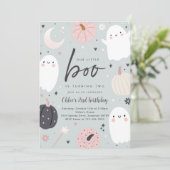 リトルブーホーハロウィーン幽霊2nd誕生日パーティー 招待状 (スタンド正面)