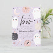 リトルブーホーハロウィーン幽霊2nd誕生日パーティー 招待状 (スタンド正面)