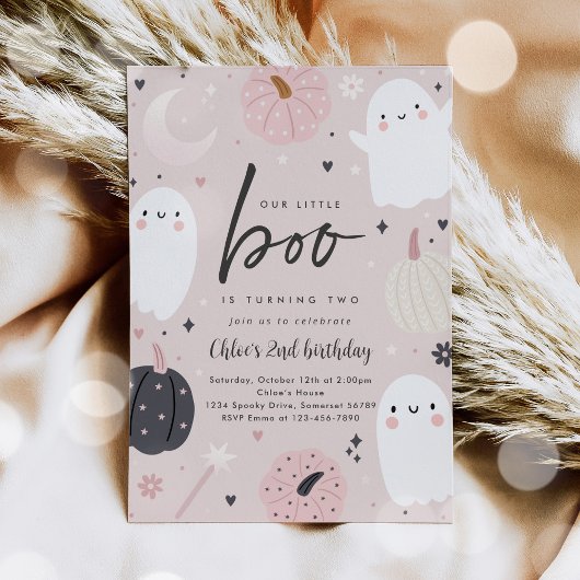 リトルブーホーハロウィーン幽霊2nd誕生日パーティー 招待状