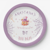 リトルブーマディハロウィーンベビーガール誕生日 ペーパープレート (正面)