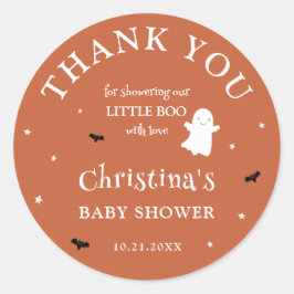 リトルブー幽霊オレンジ赤ちゃんシャワーありがとう ラウンドシール