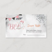 リトルブー幽霊ガールベビーシャワーおむつラッフル エンクロージャーカード (正面)