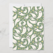 リトルブー幽霊スターズグリーンベビーシャワー 招待状 (裏面)