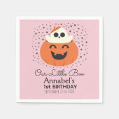 リトルブー幽霊ハロウィンガールズ誕生日 スタンダードカクテルナプキン (正面)