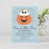 リトルブー幽霊ハロウィーン少年かわいい誕生日 招待状 (スタンド正面)
