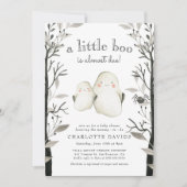 リトルブー幽霊ハロウィーン秋ベビーシャワー 招待状 (正面)