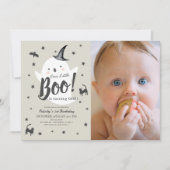 リトルブー幽霊ハロウィーン1st誕生日フォト 招待状 (正面)