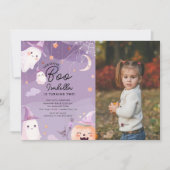 リトルブー幽霊フォト誕生日 招待状 (正面)