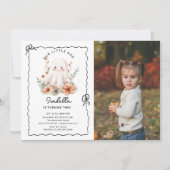 リトルブー幽霊フォト誕生日 招待状 (正面)