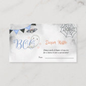 リトルブー幽霊ボーイベビーシャワーおむつラッフル エンクロージャーカード (正面)