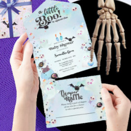 リトルブー男の赤ちゃんベビーシャワー オールインワン招待状