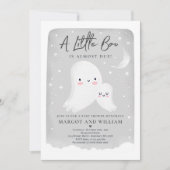 リトルブー男女兼用幽霊ベビーシャワー 招待状 (正面)