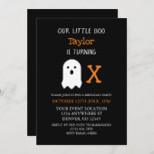 リトルブー秋ハロウィーン誕生日 招待状 (正面/裏面)