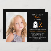 リトルブー秋ハロウィーン誕生日 招待状 (正面/裏面)