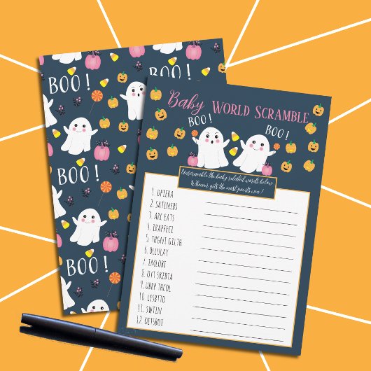 リトルブー赤ちゃんの文字入れ替え 赤ちゃんのシャワーパーティーゲーム 招待状