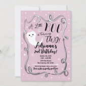 リトルブー　おたんじょうびおめでとう　２さい　ピンクのハロウィン　ゴースト 招待状 (正面)