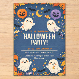 リトルブー かわいい お化け ハロウィンパーティー  アクリル招待状