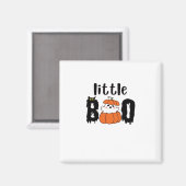 リトルブー かわいい ハロウィン かぼちゃ ネコ レトロスタイル マグネット (正面/裏面)