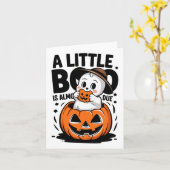 リトルブー ほぼ出産 ハロウィン かわいい妊娠 カード (黄色い花)