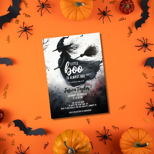 リトルブー ほぼ 出産 ウィッチ ブルーム 水彩 招待状