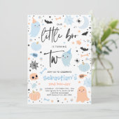 リトルブー キュート ブルー ゴースト 2歳の誕生日パーティー 招待状 (スタンド正面)