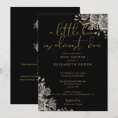 リトルブー ゴシック フラワーズ オールインワン ベイビーシャワー 招待状 (正面/裏面)