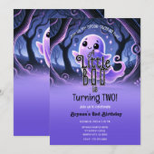 リトルブー ゴースト パープル ハロウィン 誕生日パーティー 招待状 (正面/裏面)